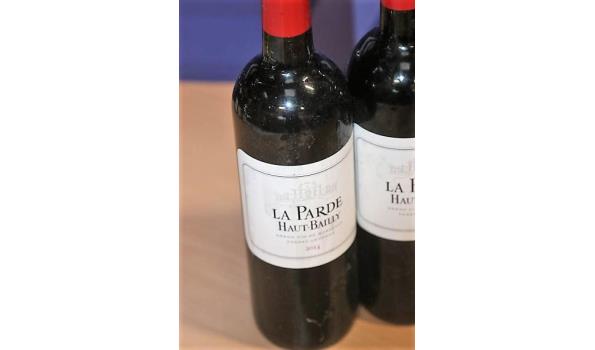 4 flessen à 75cl rode wijn LA PARDE, Haute-Bailly, Bordeaux, 2014, Pessac-Leognan, Frankrijk